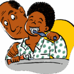 Child brushing teeth